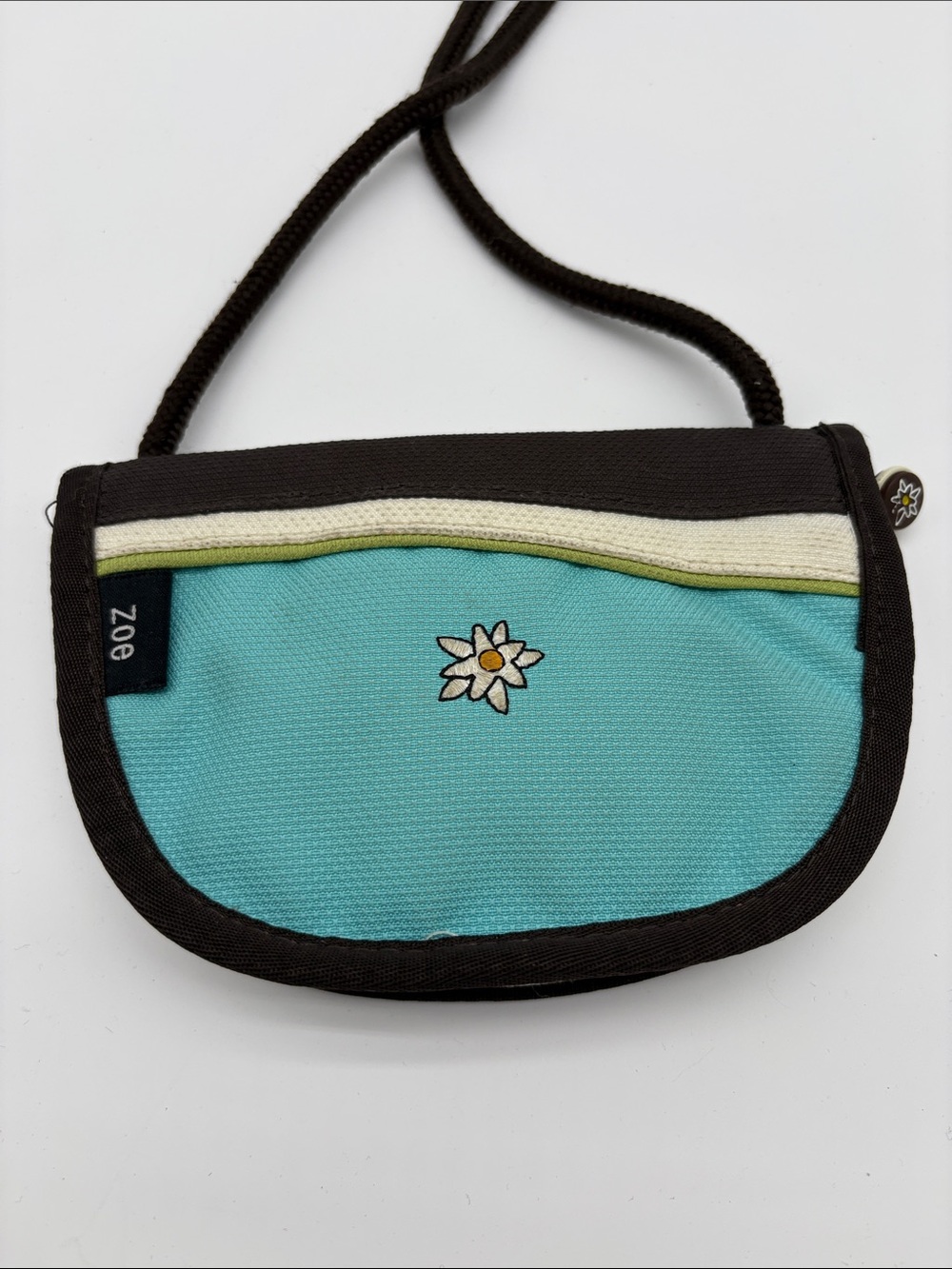 Sherpani Zoe Blue Brown Mini Crossbody Bag BLEMISH - Picture 3 of 4